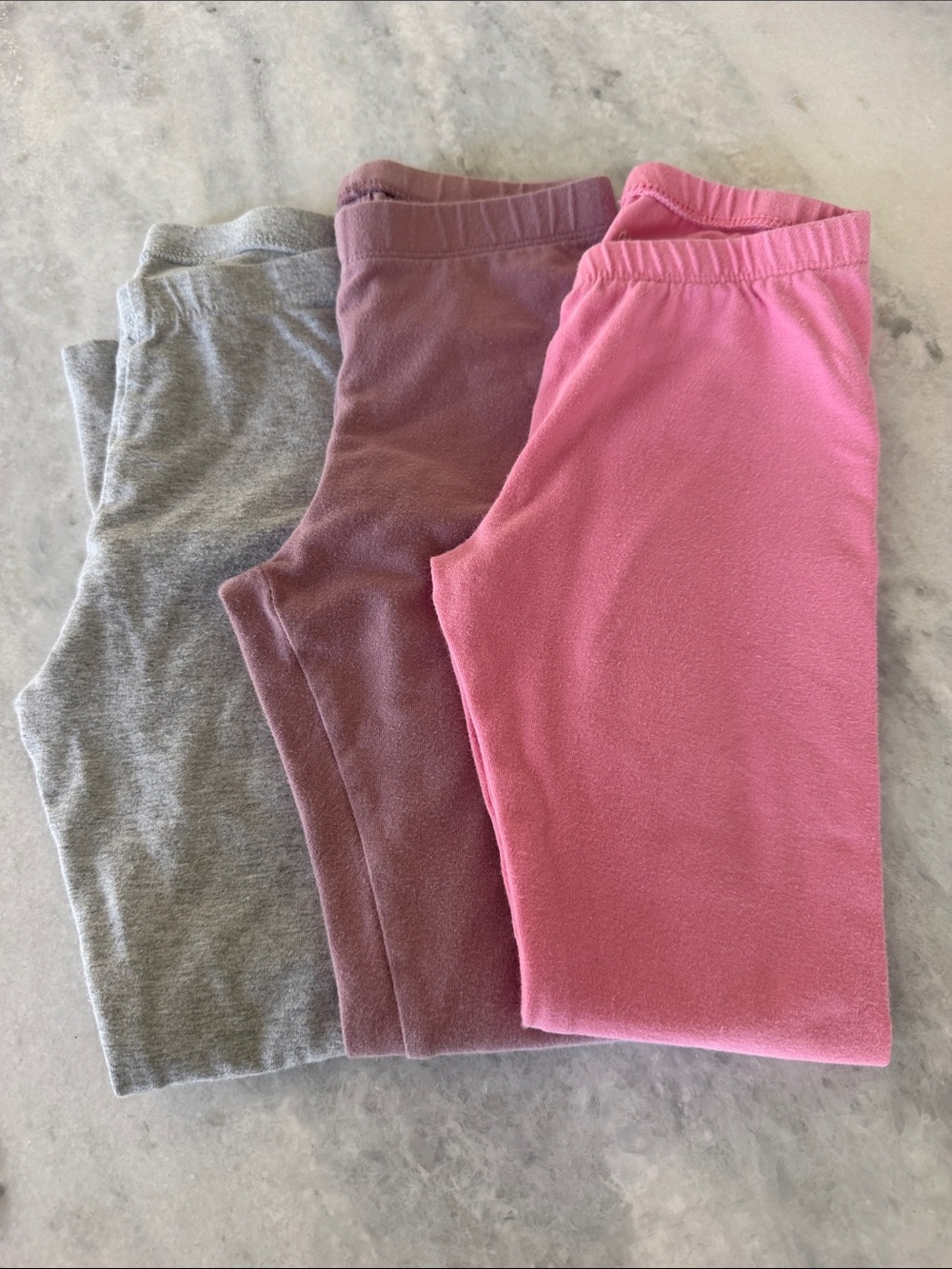 3 Pairs of Girls Cat & Jack Leggings Size 5T - Grey, Pink, & Lavender